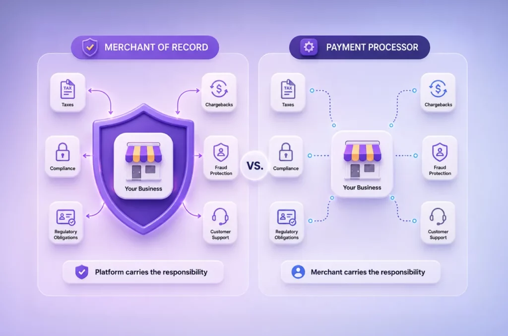 Merchant of Record vs Payment Processor Explained